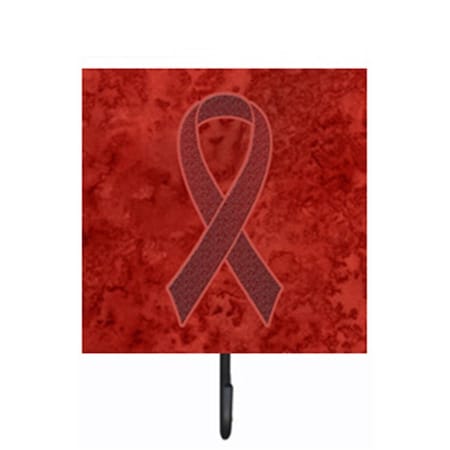 Jensendistributionservices 4.25 W x 7 H In. Burgundy Ribbon for Multiple Myeloma Cancer Awareness Leash or Key Holder MI1715722